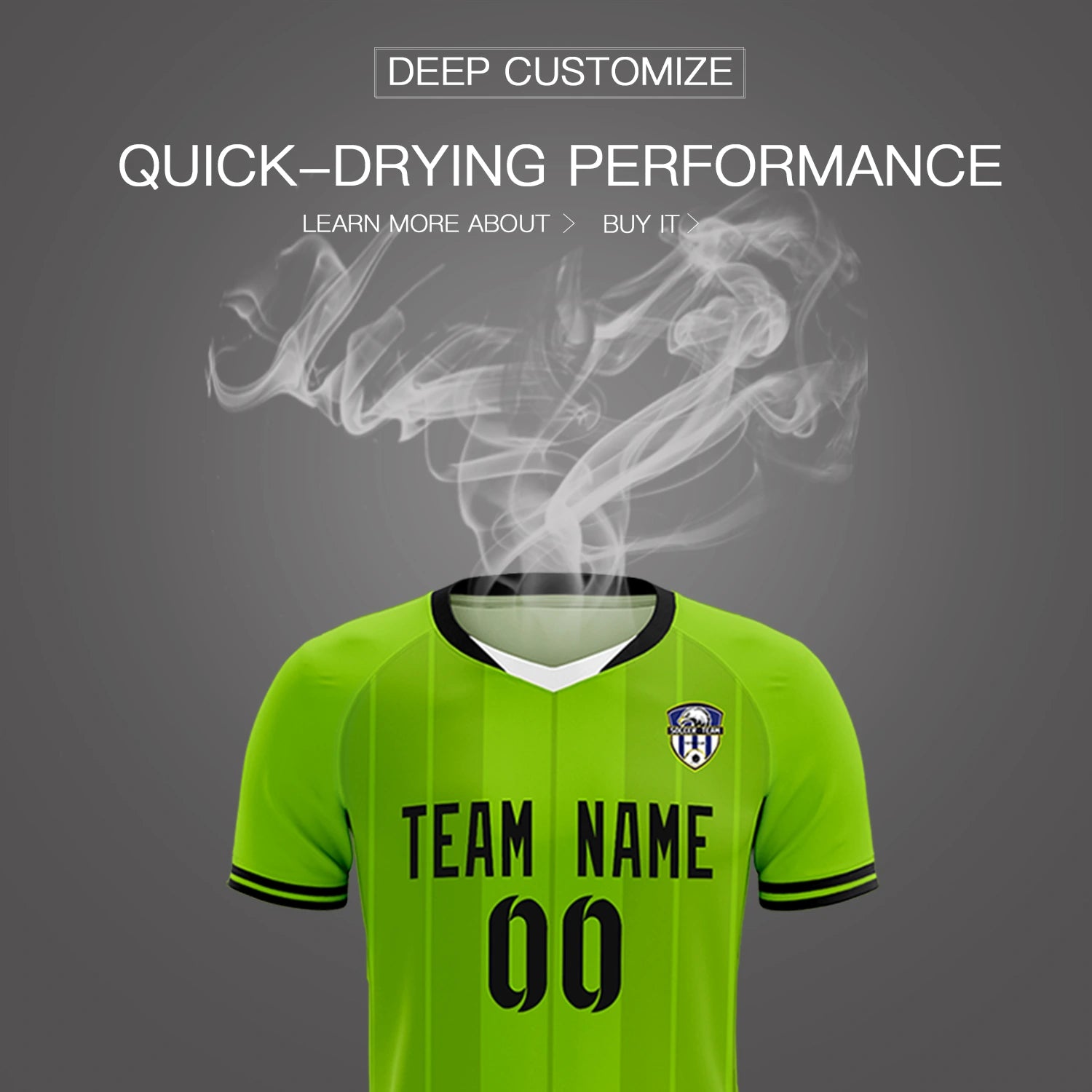 Custom Neon Green White-Black Design Uniform Soccer Sets Jersey