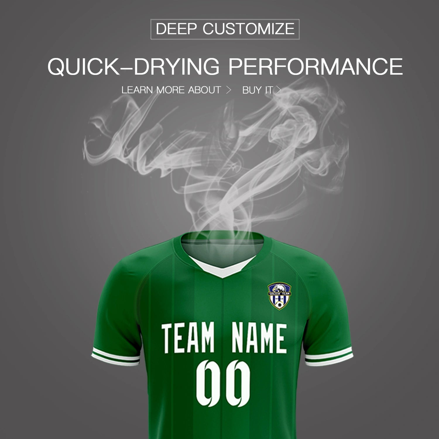Custom Kelly Green White-Black Design Uniform Soccer Sets Jersey