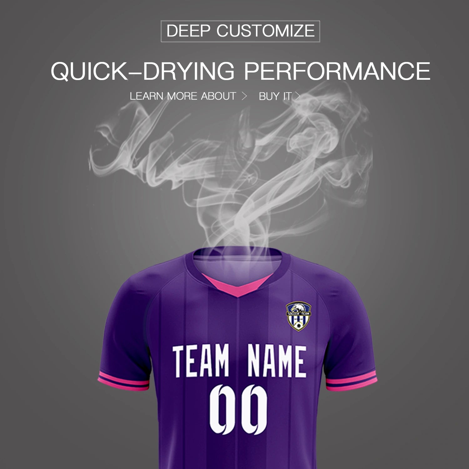 Custom Purple Pink-Black Design Uniform Soccer Sets Jersey