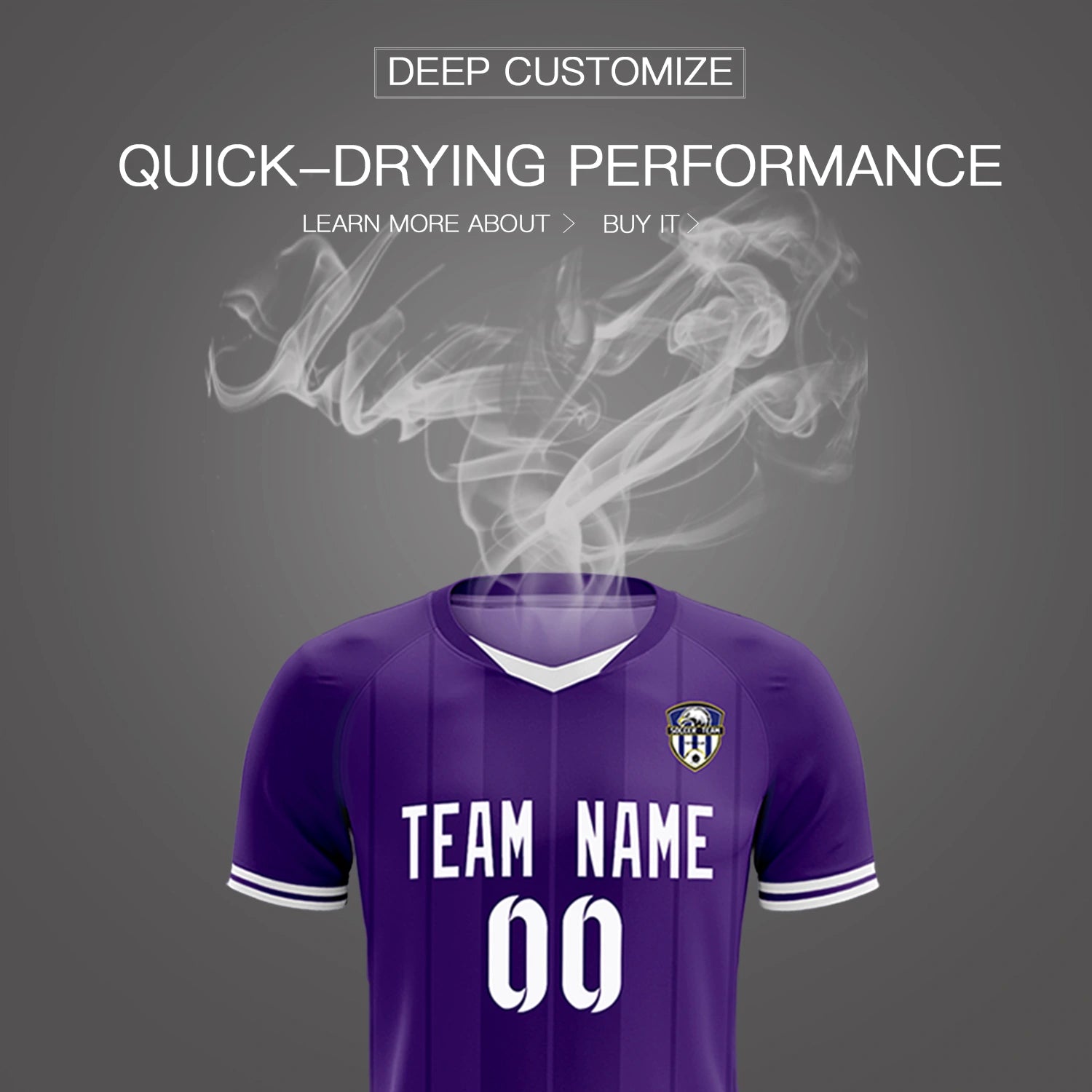 Custom Purple White-Black Design Uniform Soccer Sets Jersey