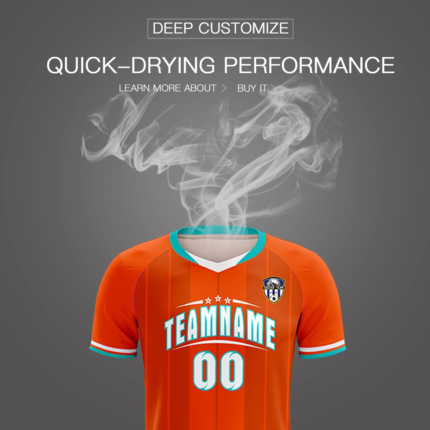 Custom Orange Aqua-Black Design Uniform Soccer Sets Jersey