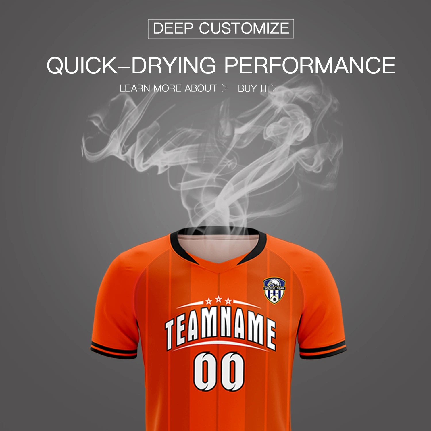 Custom Orange Black-Black Design Uniform Soccer Sets Jersey