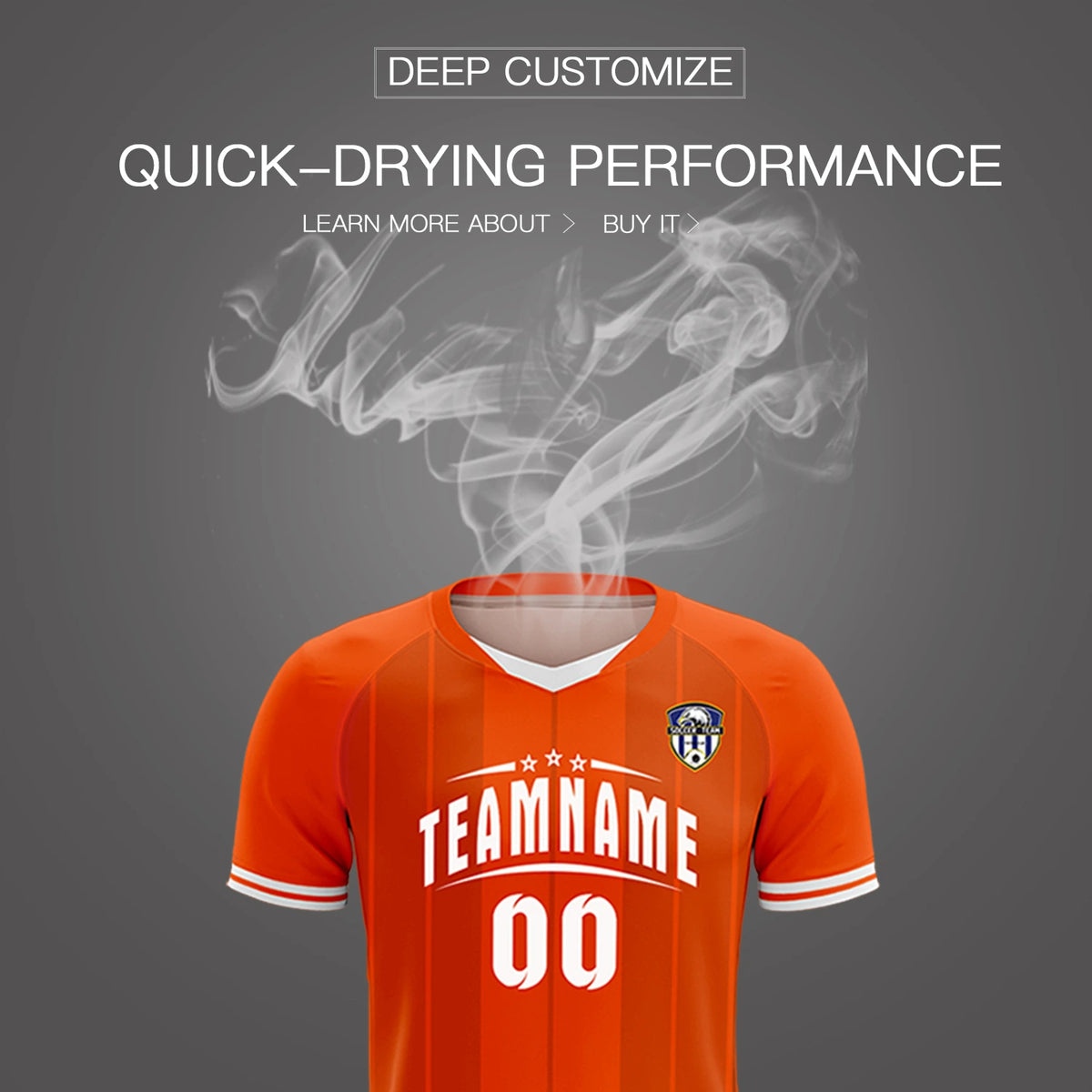 Custom Orange White-Black Design Uniform Soccer Sets Jersey