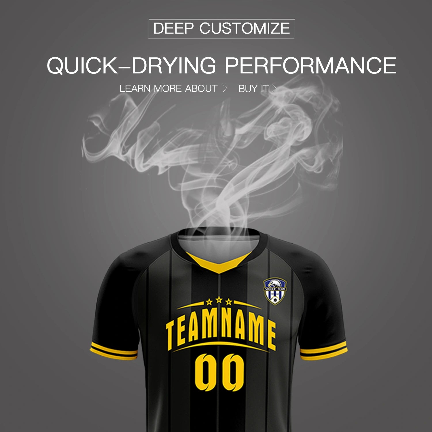 Custom Black Gold 01-Black Design Uniform Soccer Sets Jersey