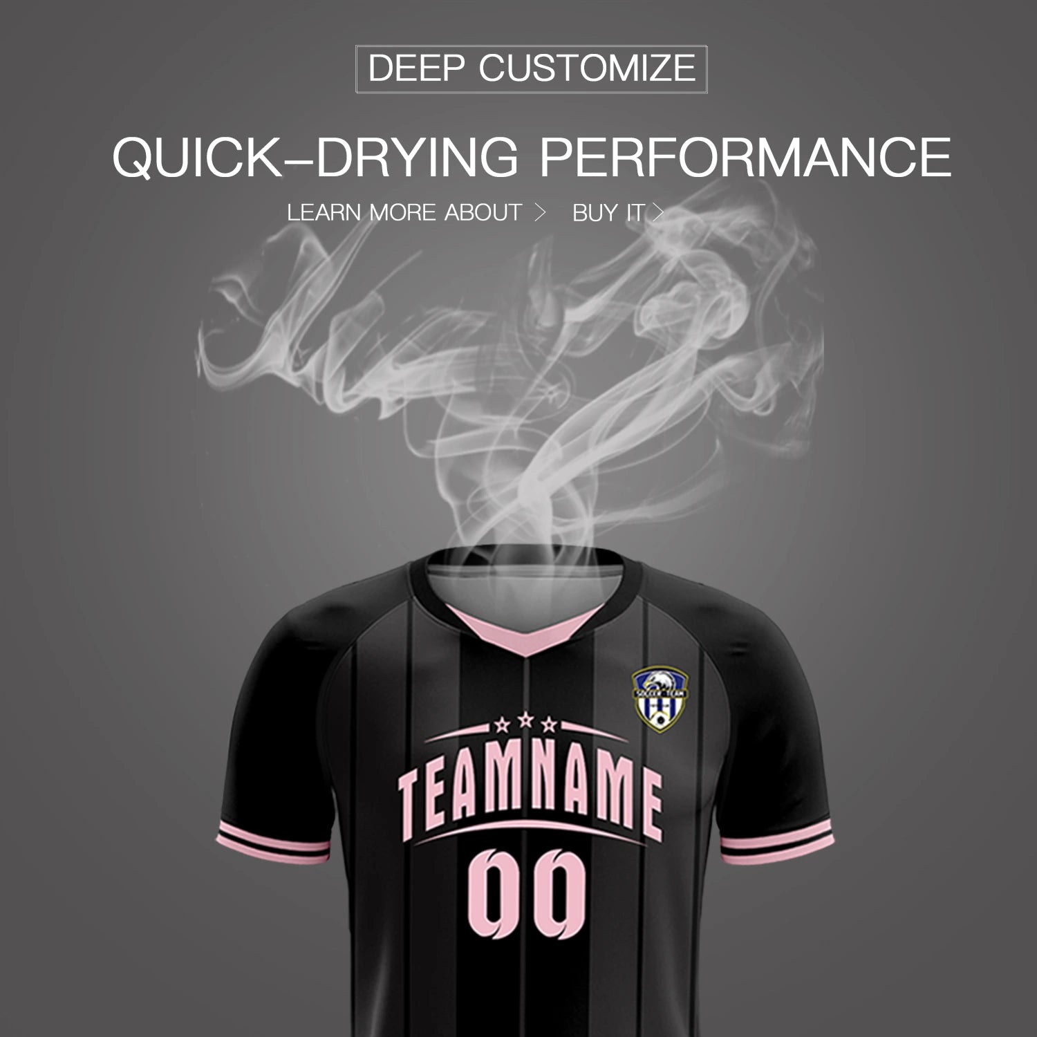 Custom Black Light Pink-Black Design Uniform Soccer Sets Jersey