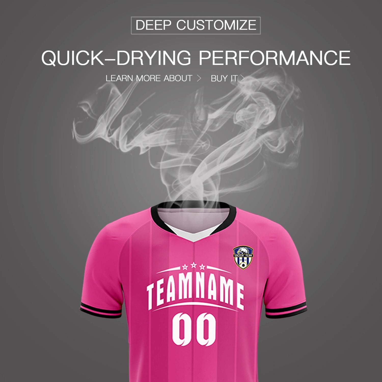 Custom Pink White-Black Design Uniform Soccer Sets Jersey