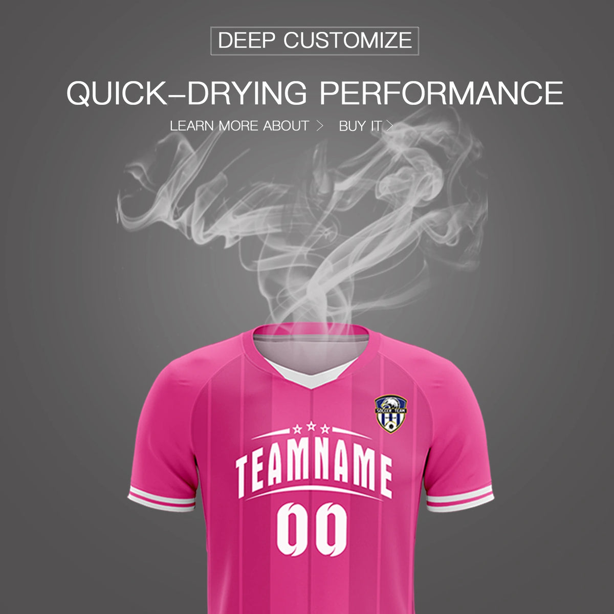 Custom Pink White-Black Design Uniform Soccer Sets Jersey