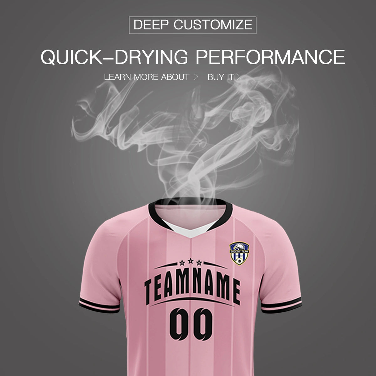 Custom Light Pink White-Black Design Uniform Soccer Sets Jersey
