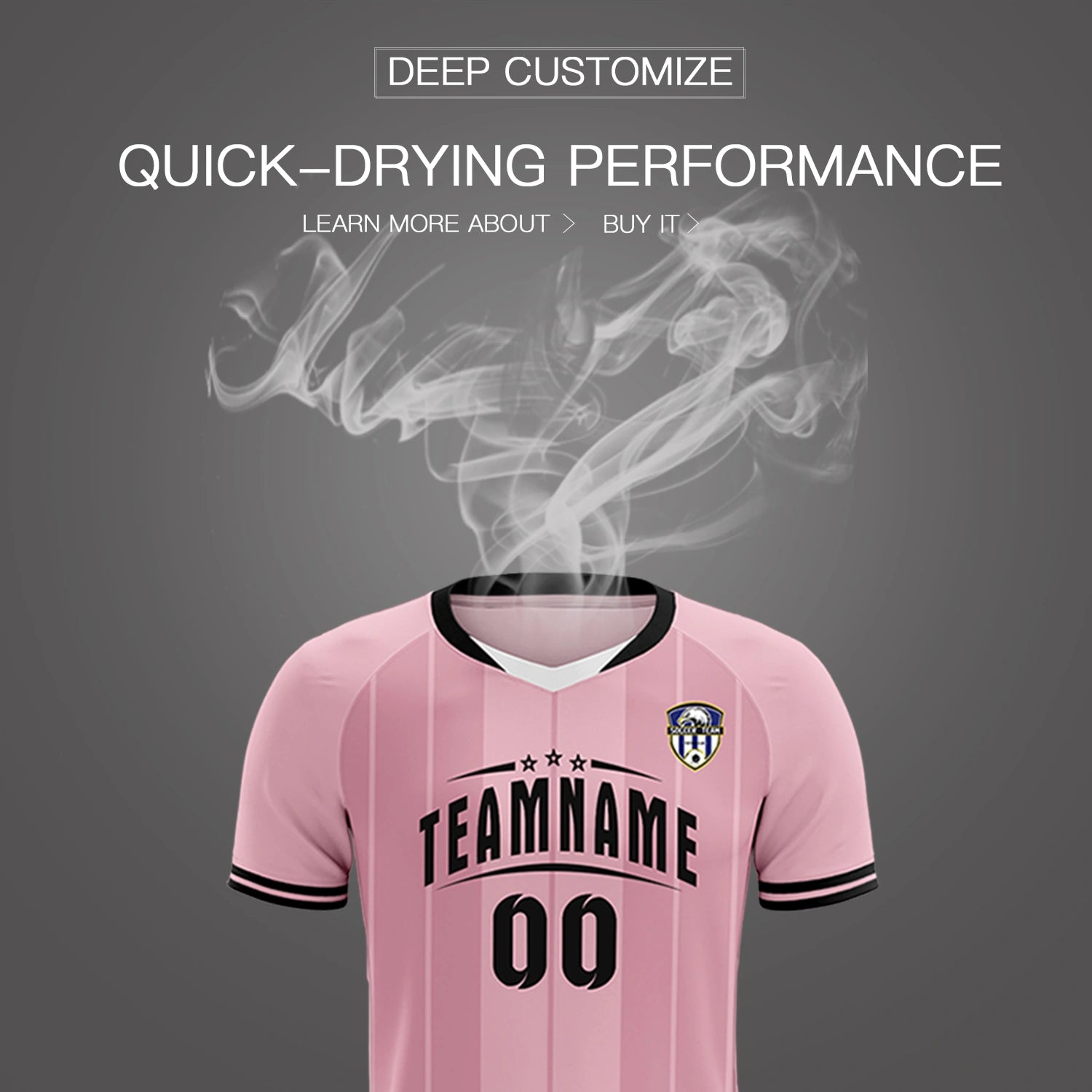 Custom Light Pink White-Black Design Uniform Soccer Sets Jersey