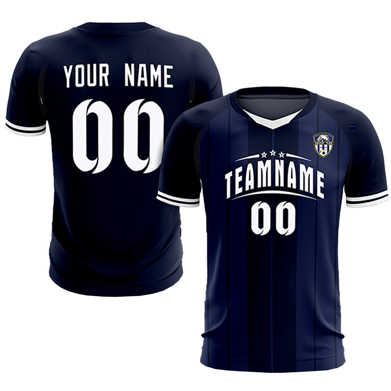 Custom Navy White-Navy Design Uniform Soccer Sets Jersey