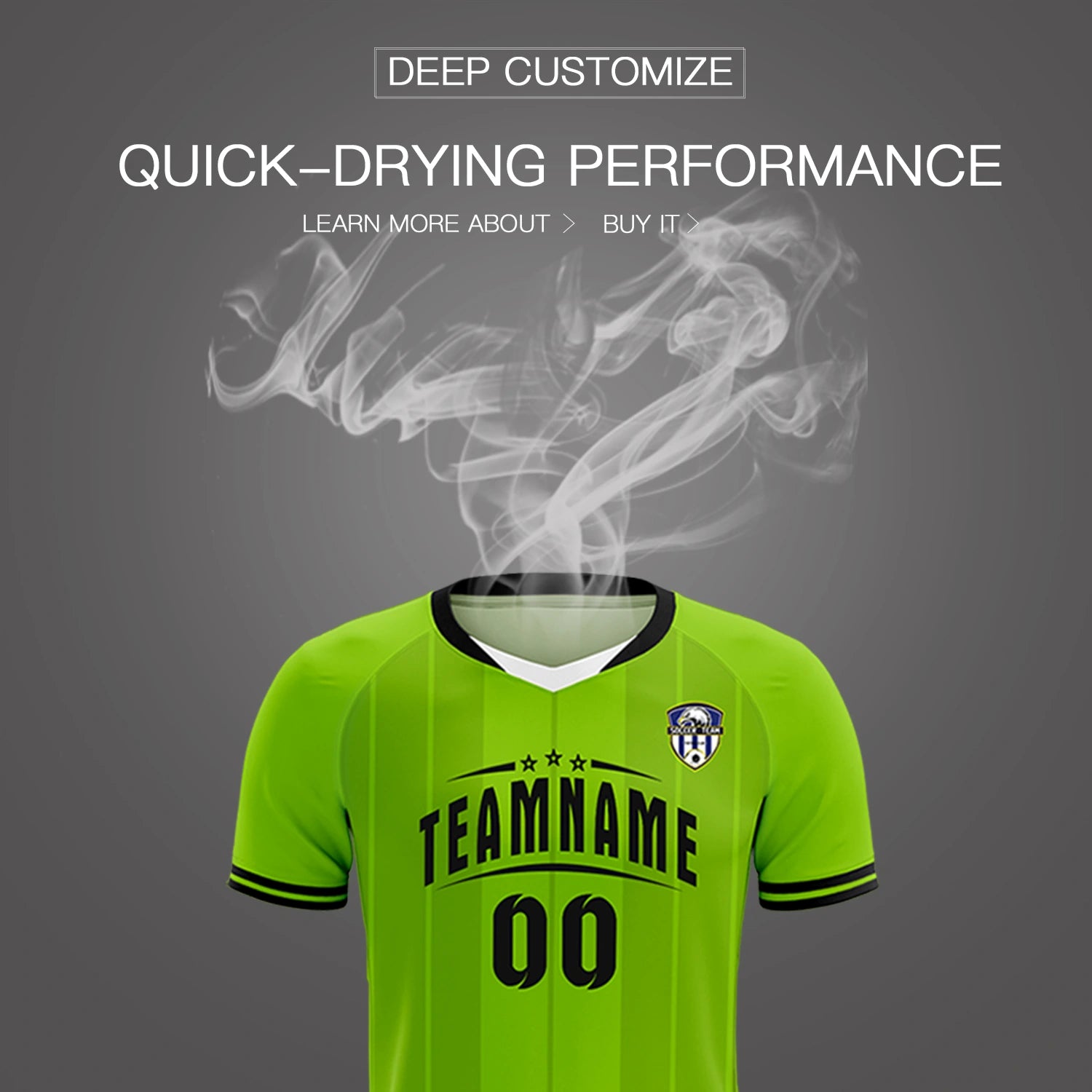 Custom Neon Green White-Black Design Uniform Soccer Sets Jersey