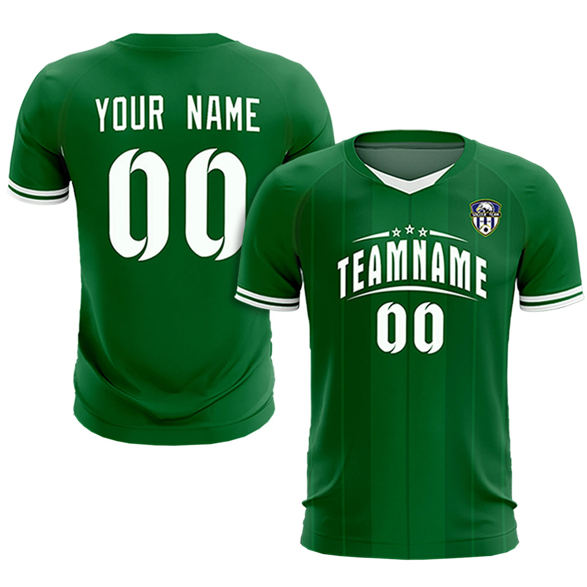 Custom Kelly Green White-Black Design Uniform Soccer Sets Jersey