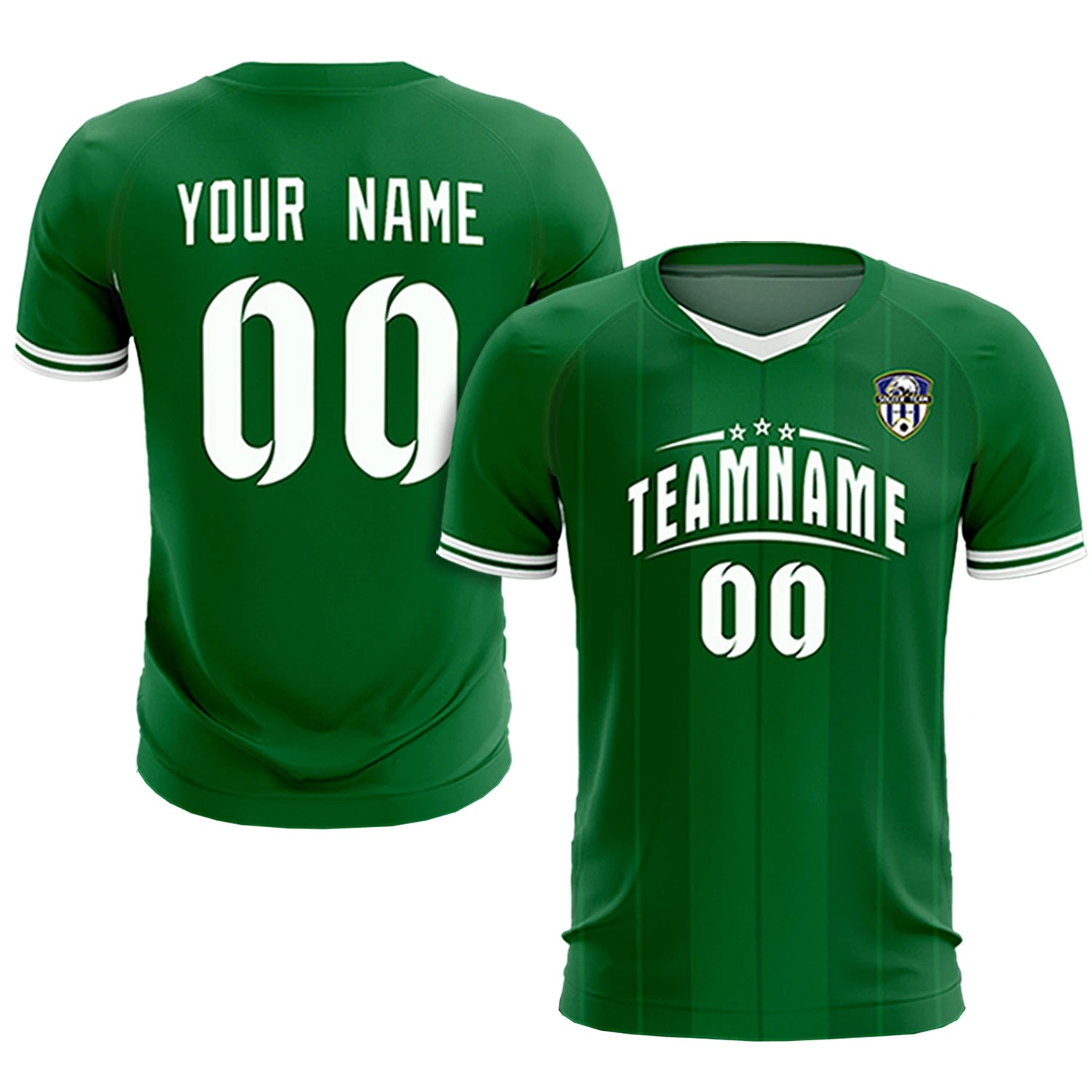 Custom Kelly Green White-Black Design Uniform Soccer Sets Jersey
