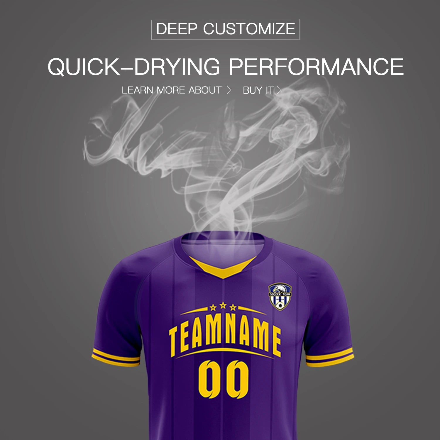 Custom Purple Gold 01-Black Design Uniform Soccer Sets Jersey