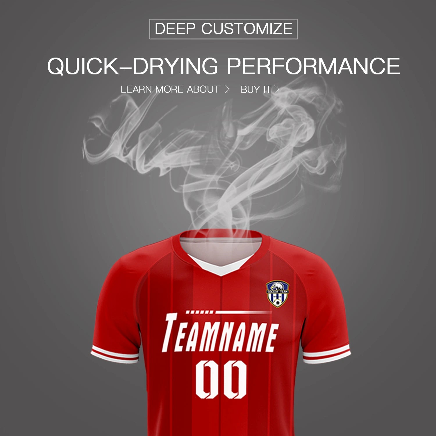 Custom Red White-Black Design Uniform Soccer Sets Jersey