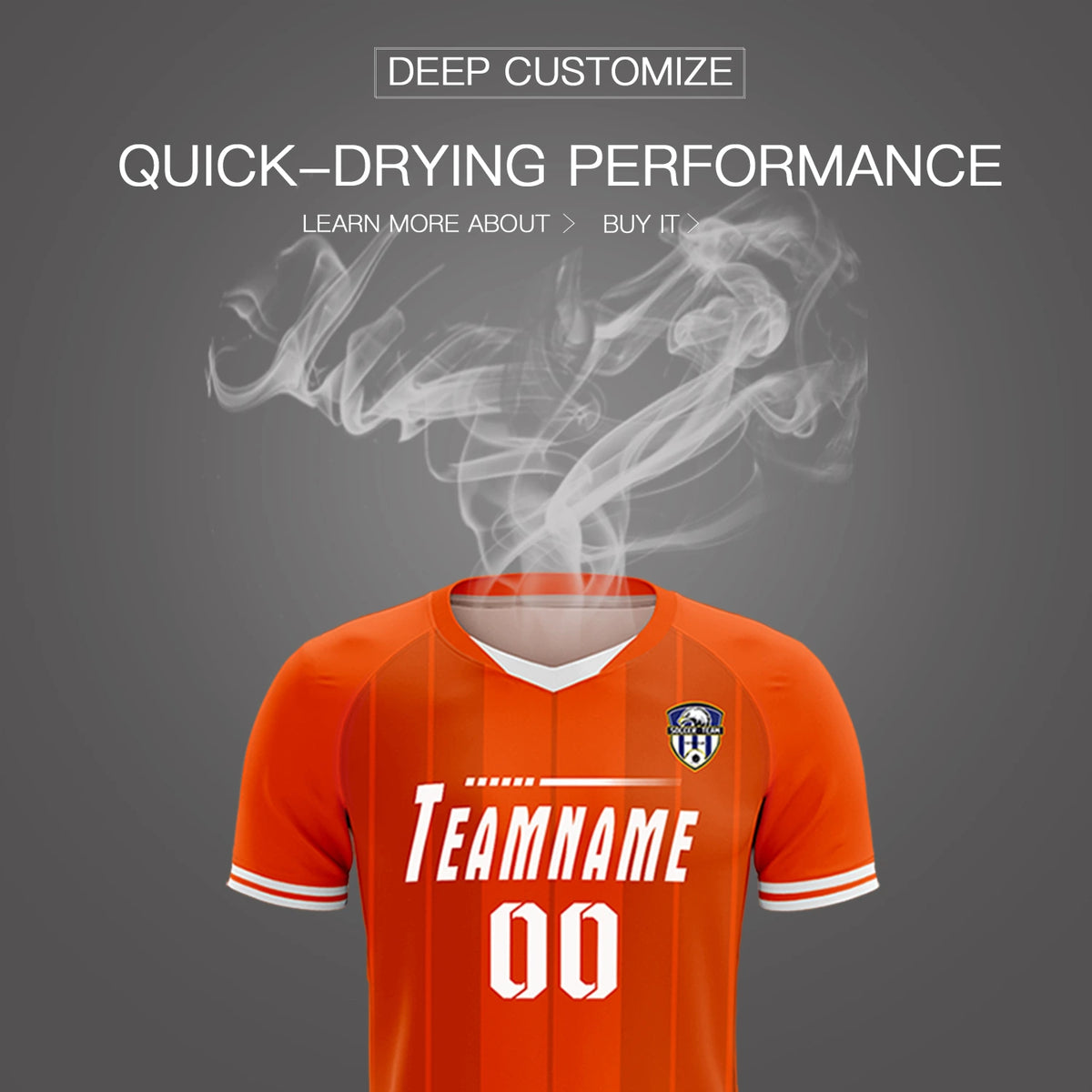 Custom Orange White-Black Design Uniform Soccer Sets Jersey