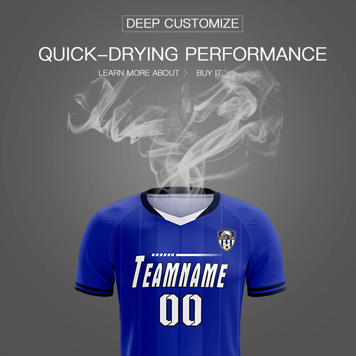 Custom Royal Blue-Navy Navy Design Uniform Soccer Sets Jersey