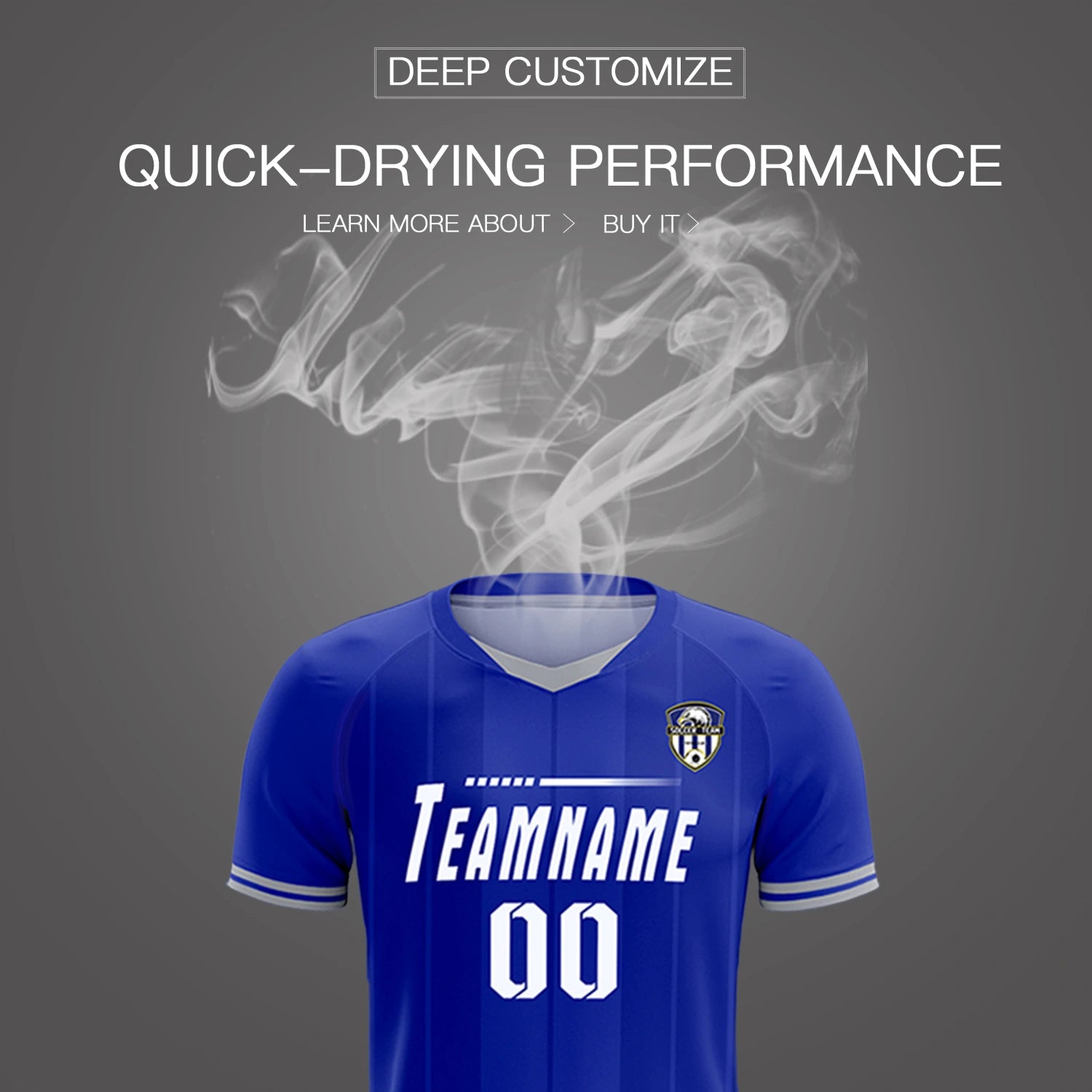 Custom Royal Blue-Gray Navy Design Uniform Soccer Sets Jersey