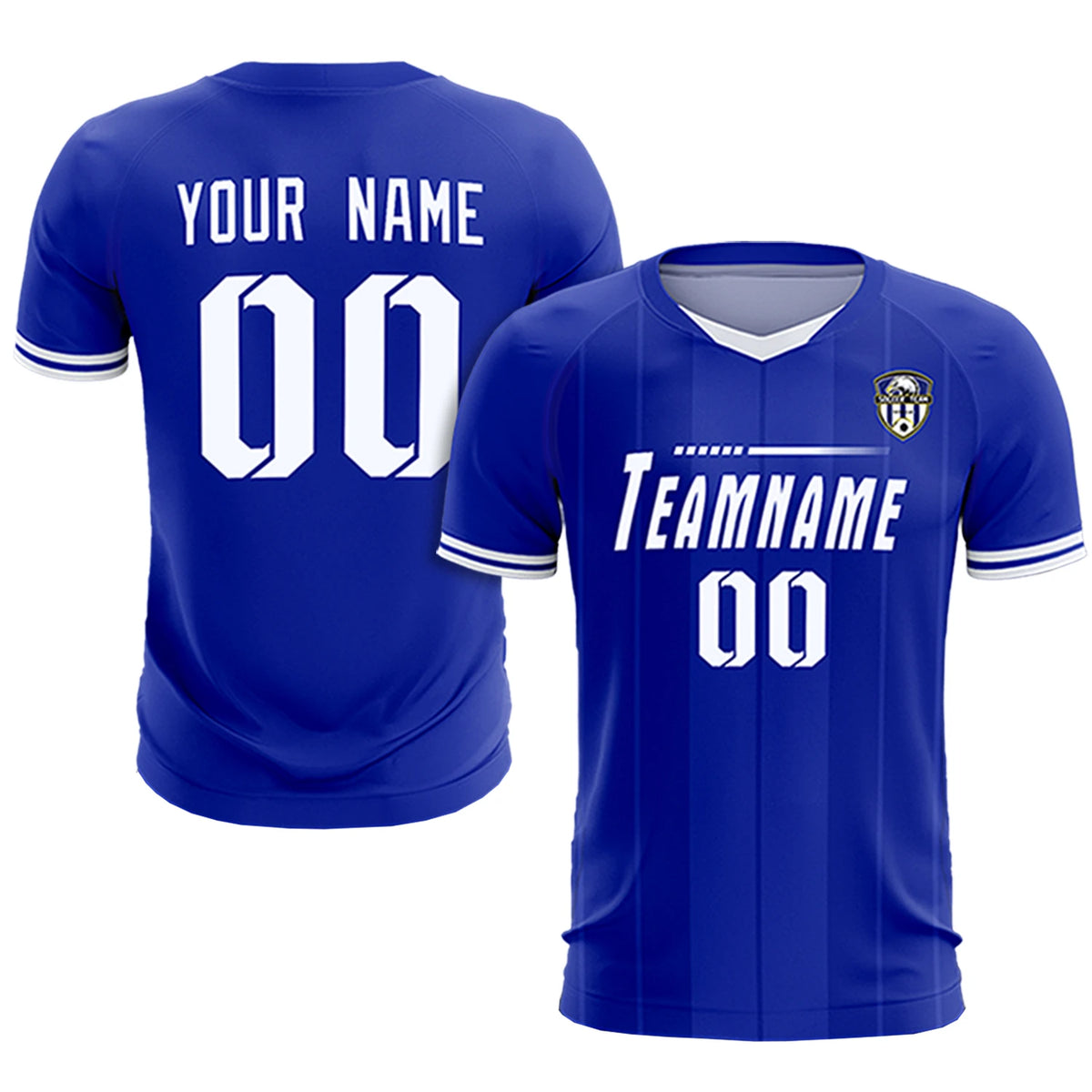 Custom Royal Blue-White Navy Design Uniform Soccer Sets Jersey
