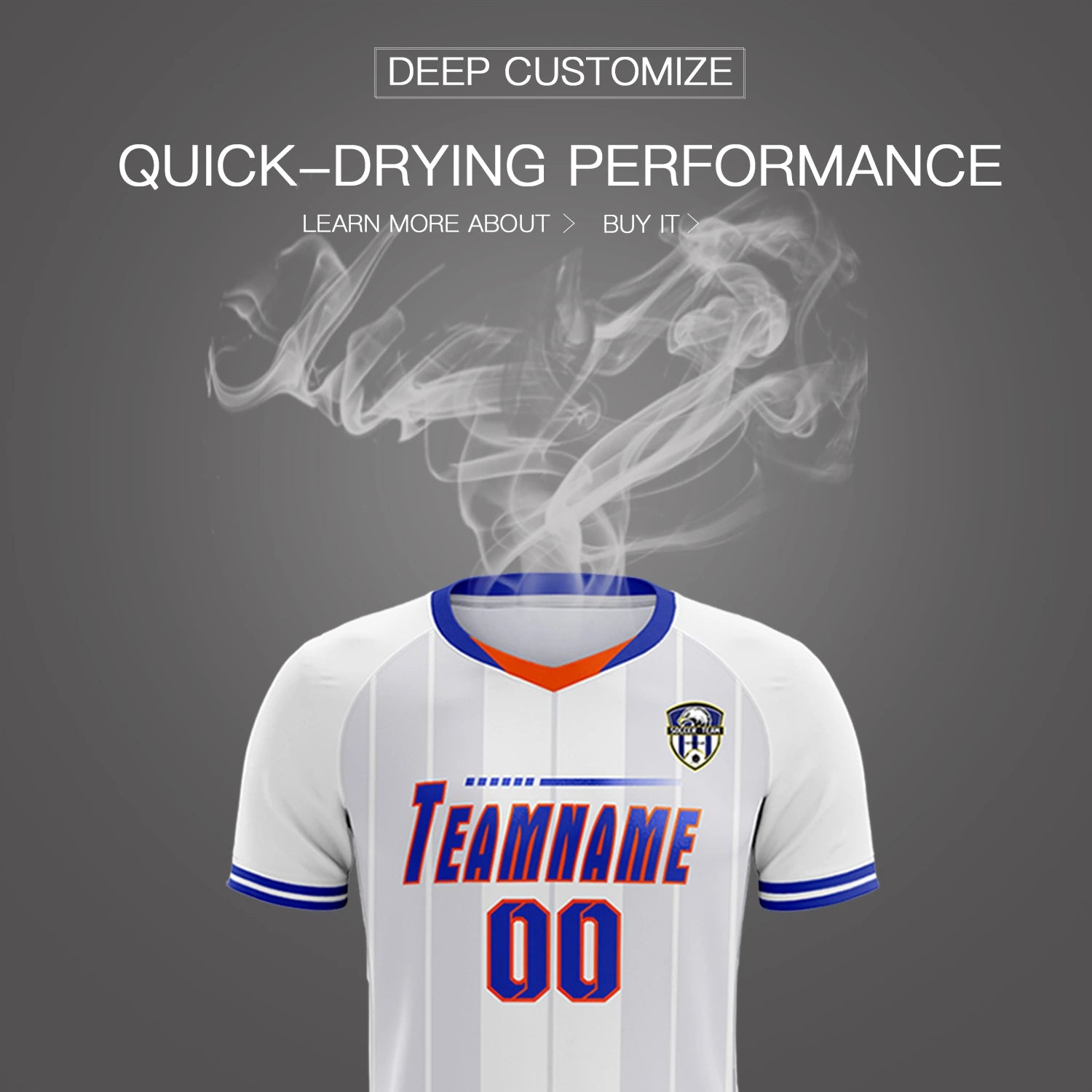 Custom White Orange-Navy Design Uniform Soccer Sets Jersey