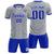 Custom Gray White-Royal Blue Design Uniform Soccer Sets Jersey