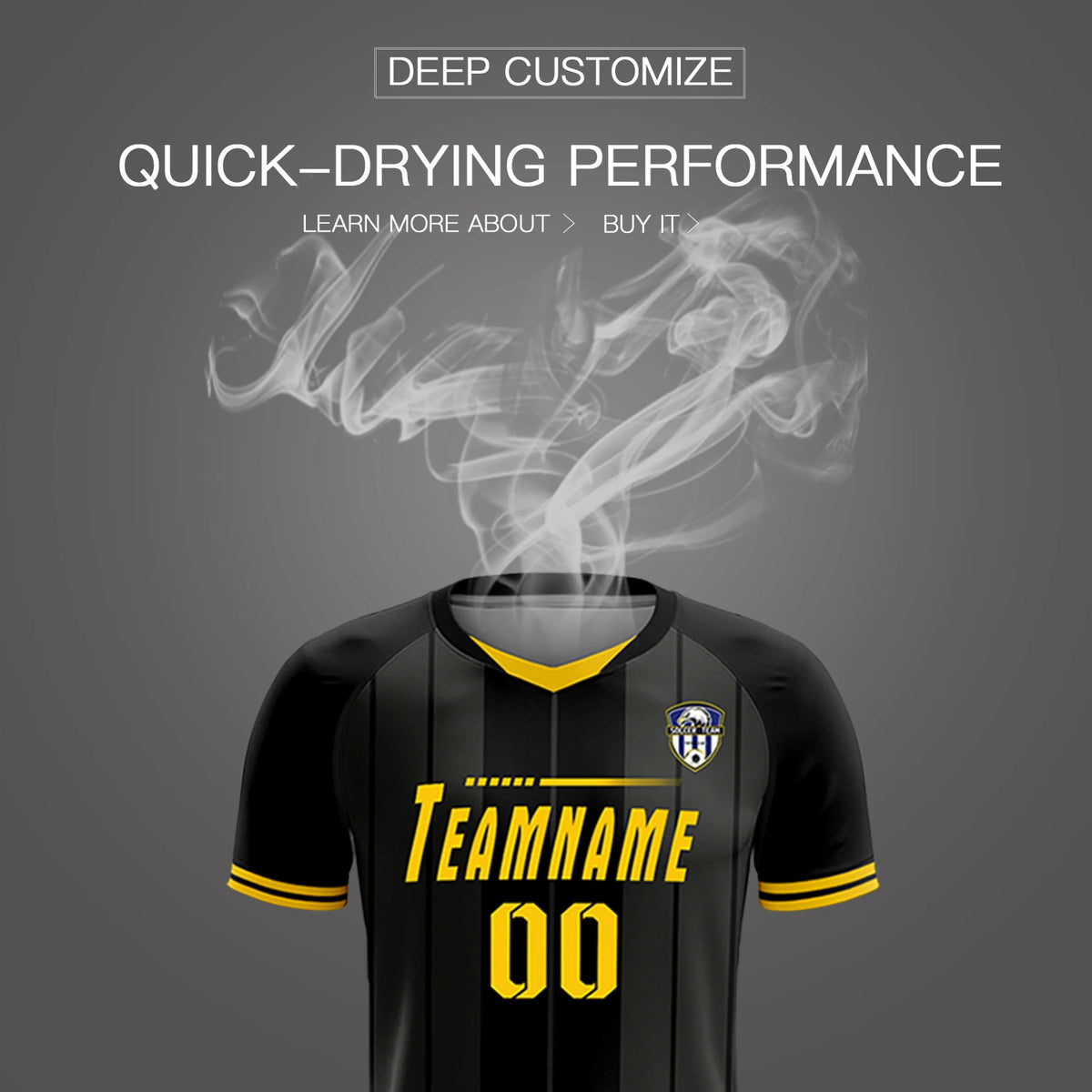 Custom Black Gold 01-Black Design Uniform Soccer Sets Jersey