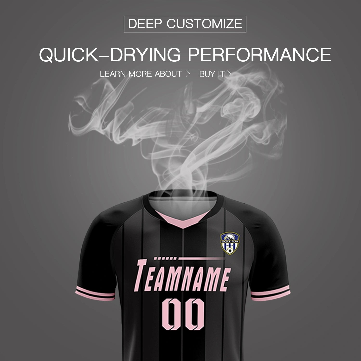 Custom Black Light Pink-Black Design Uniform Soccer Sets Jersey