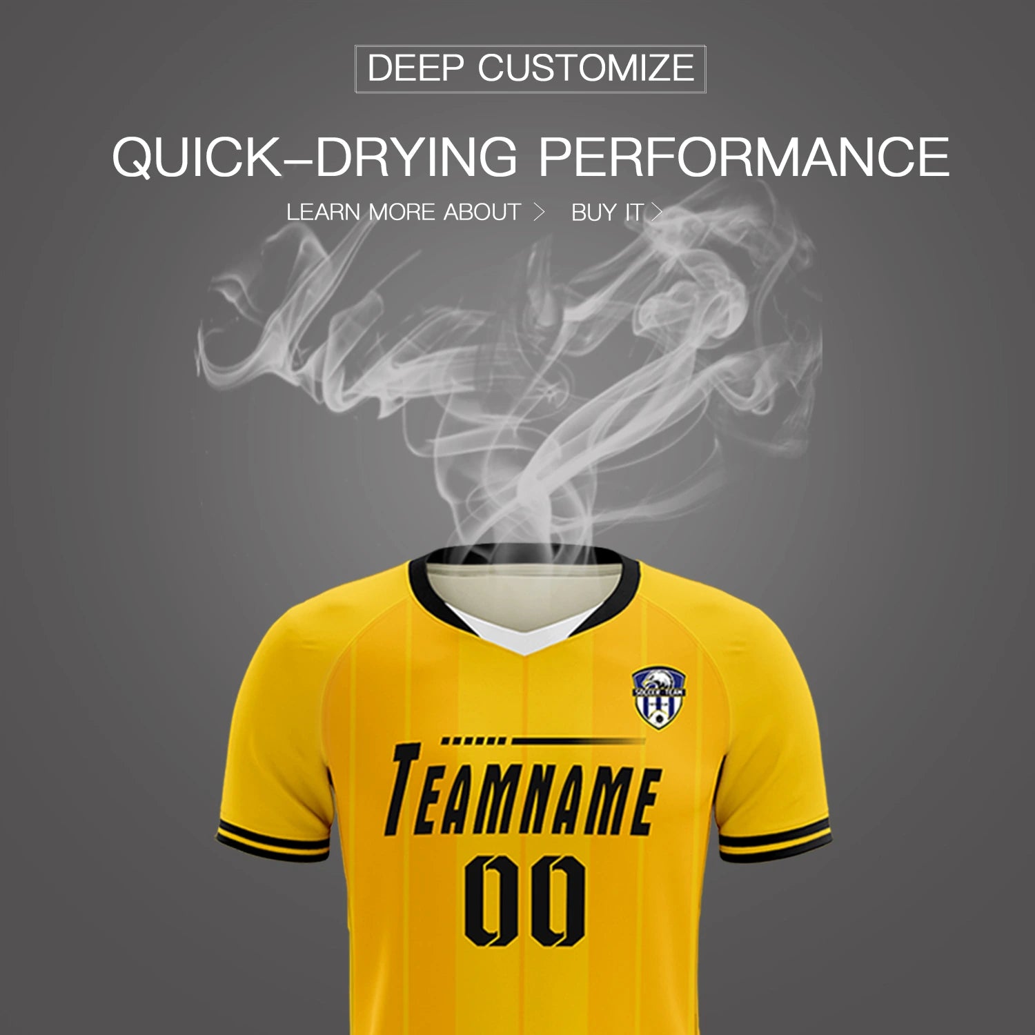 Custom Gold 01 White-Black Design Uniform Soccer Sets Jersey