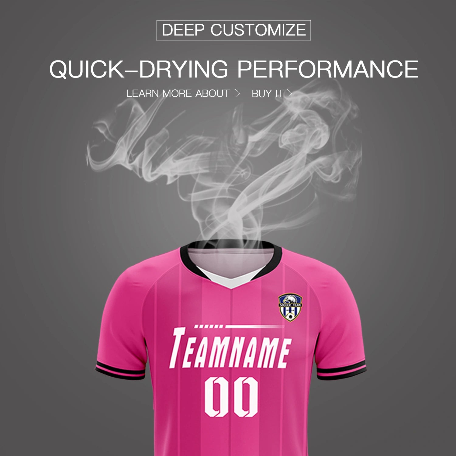 Custom Pink White-Black Design Uniform Soccer Sets Jersey