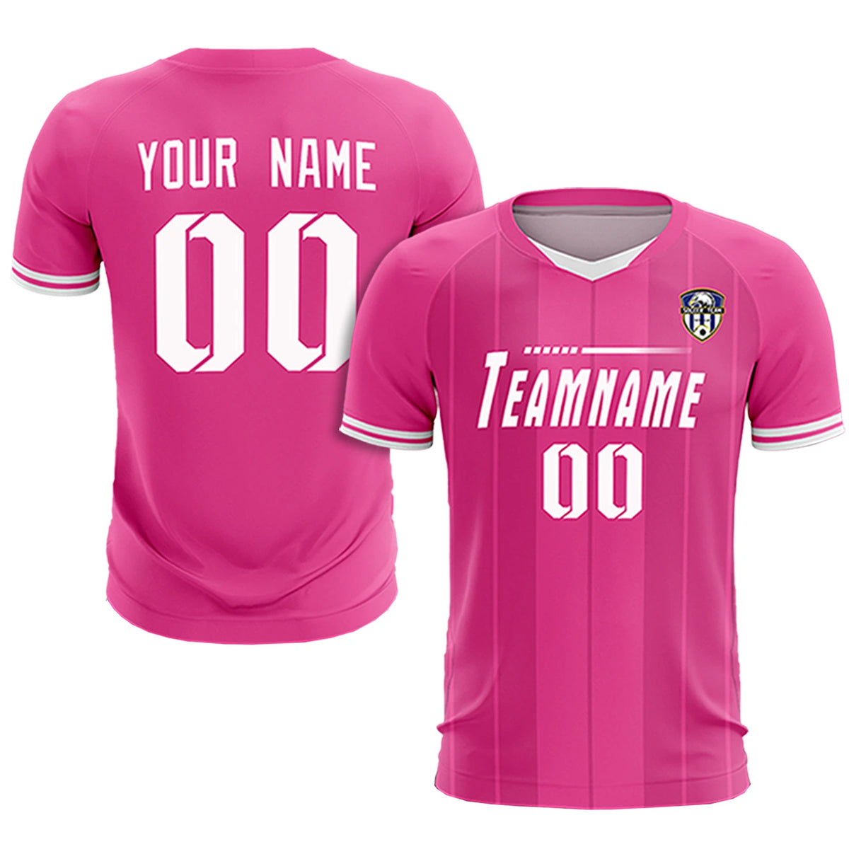 Custom Pink White-Black Design Uniform Soccer Sets Jersey