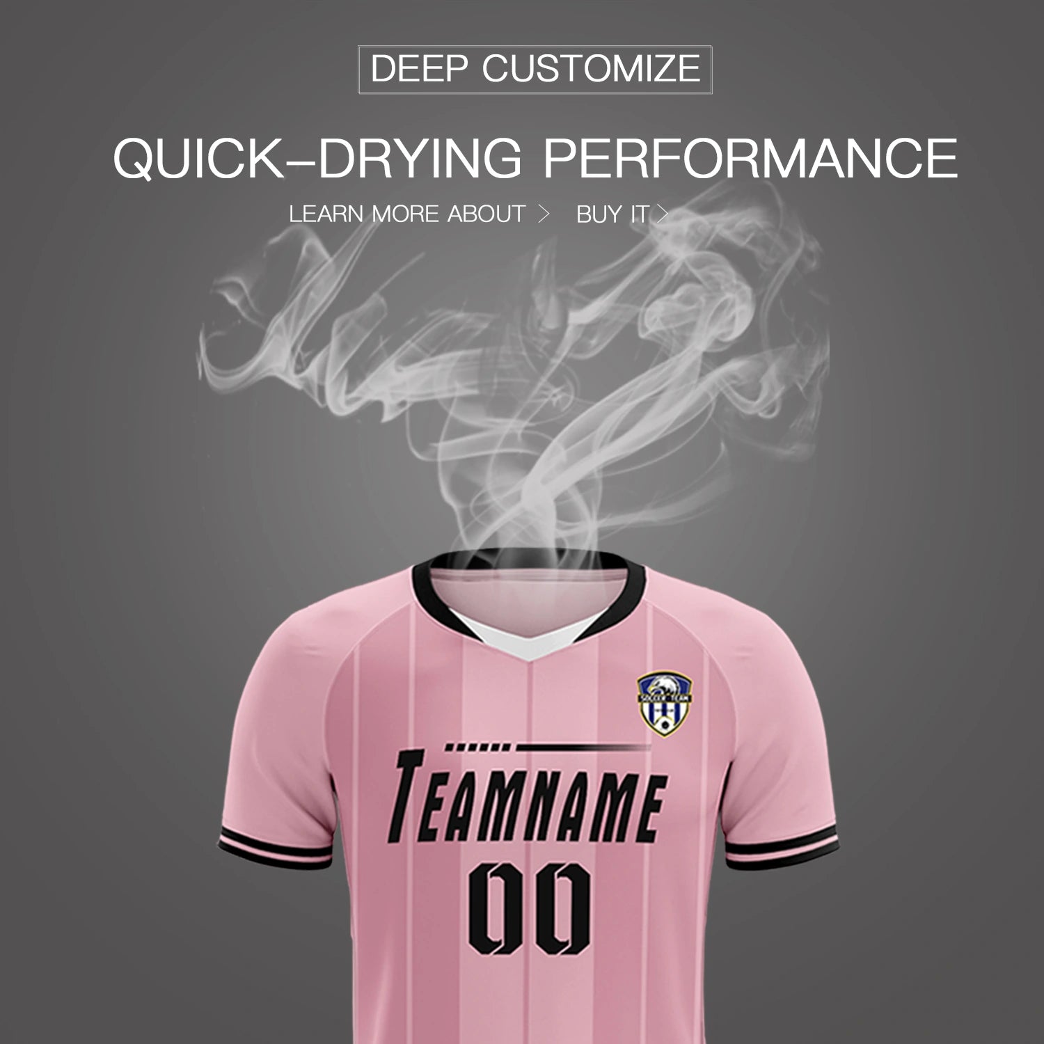 Custom Light Pink White-Black Design Uniform Soccer Sets Jersey