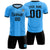 Custom Powder Blue Black-Black Design Uniform Soccer Sets Jersey