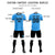 Custom Powder Blue Black-Black Design Uniform Soccer Sets Jersey