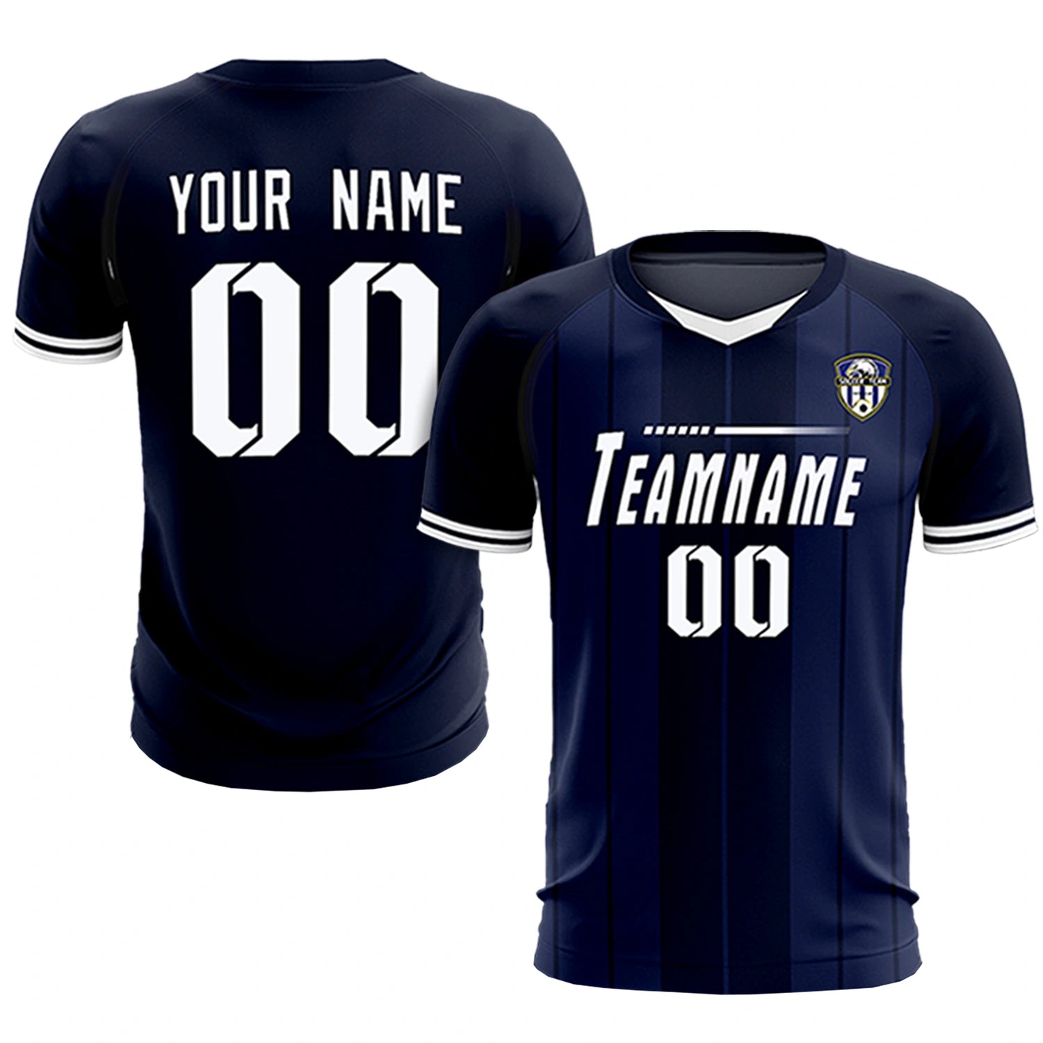 Custom Navy White-Navy Design Uniform Soccer Sets Jersey