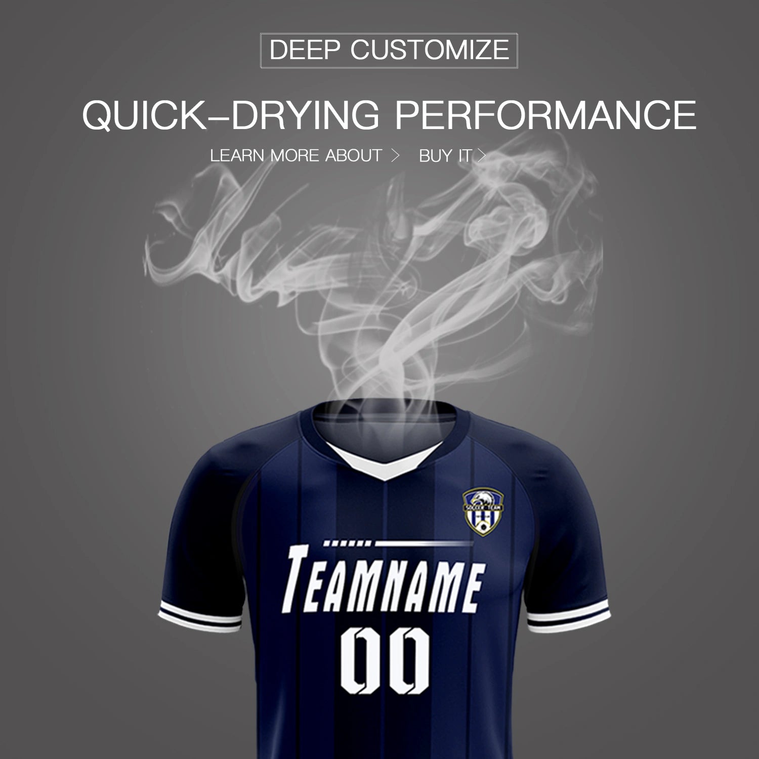 Custom Navy White-Navy Design Uniform Soccer Sets Jersey