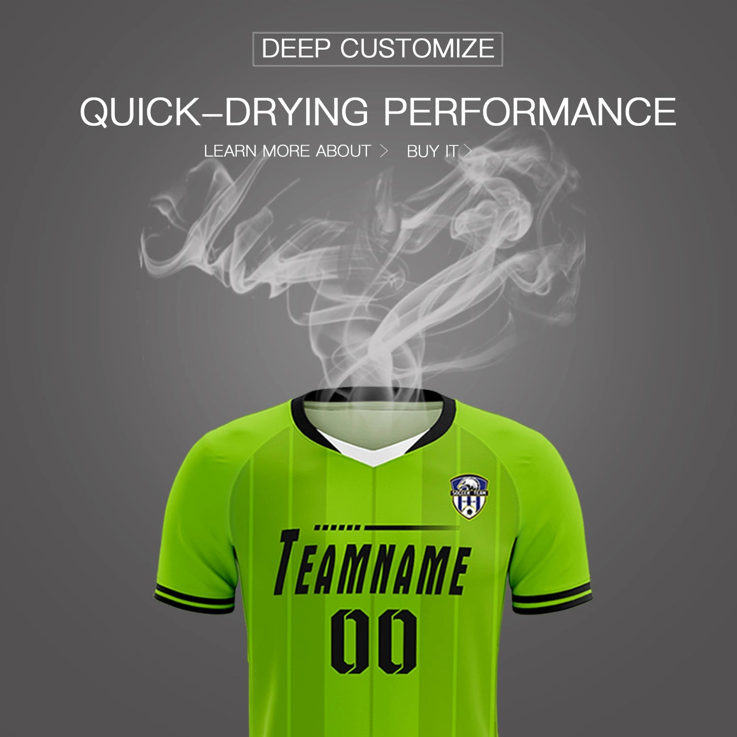 Custom Neon Green White-Black Design Uniform Soccer Sets Jersey
