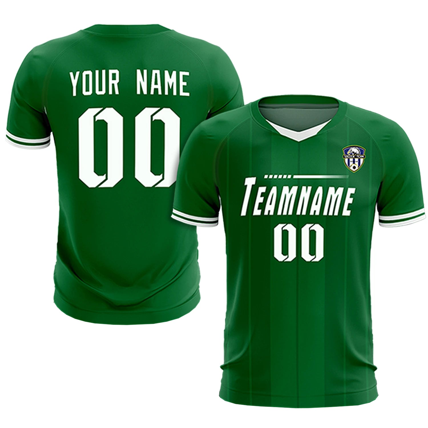 Custom Kelly Green White-Black Design Uniform Soccer Sets Jersey