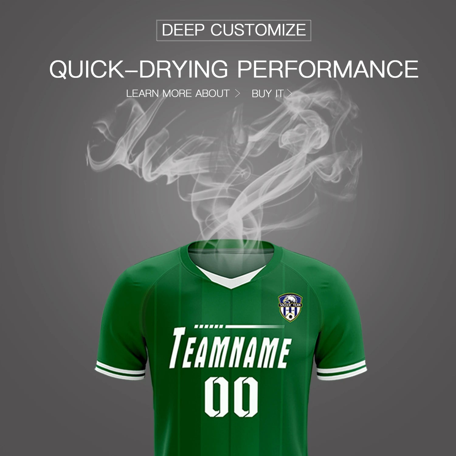 Custom Kelly Green White-Black Design Uniform Soccer Sets Jersey