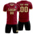 Custom Crimson Khaki-Black Design Uniform Soccer Sets Jersey