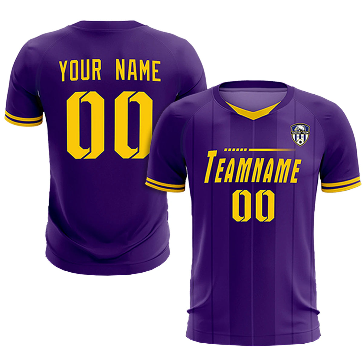 Custom Purple Gold 01-Black Design Uniform Soccer Sets Jersey