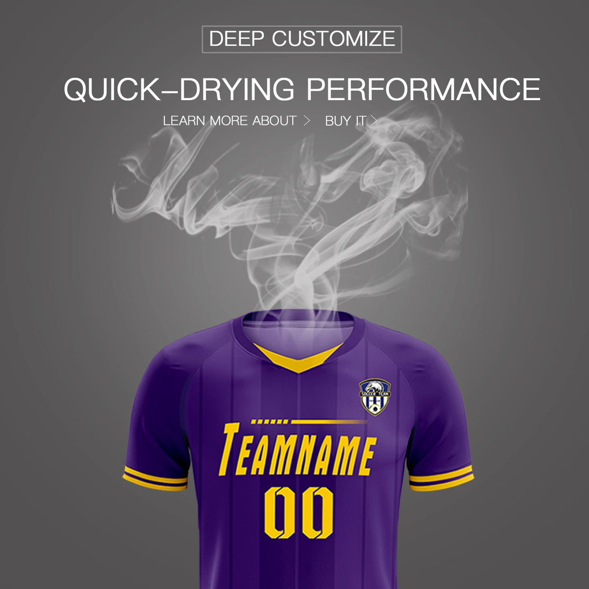 Custom Purple Gold 01-Black Design Uniform Soccer Sets Jersey