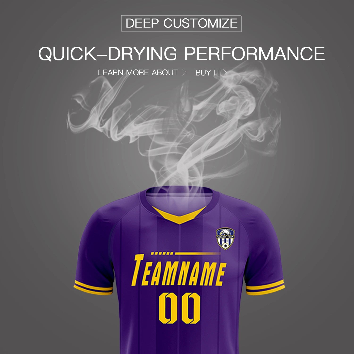 Custom Purple Gold 01-Black Design Uniform Soccer Sets Jersey