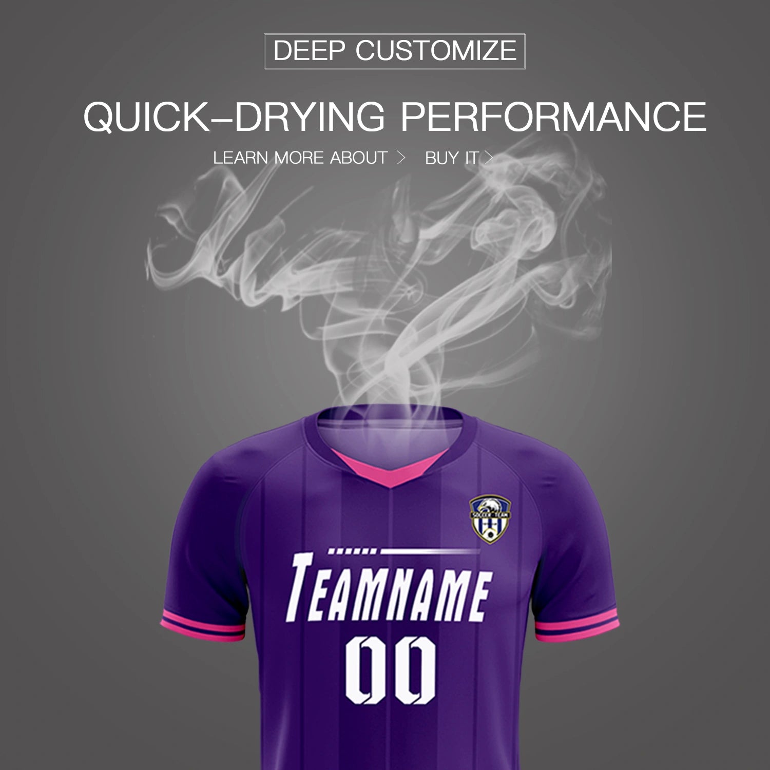 Custom Purple Pink-Black Design Uniform Soccer Sets Jersey