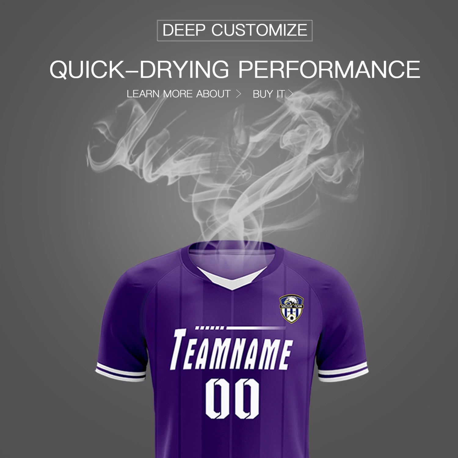 Custom Purple White-Black Design Uniform Soccer Sets Jersey