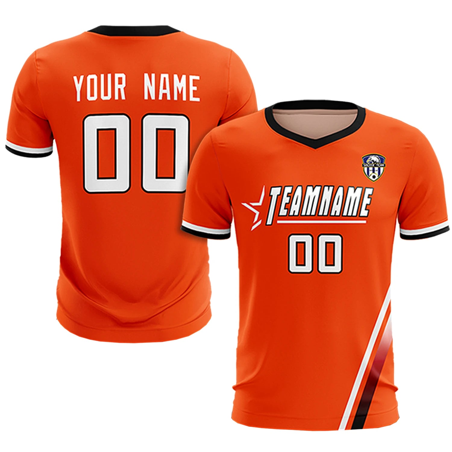 Custom Orange White-Red Gradient Fashion Sportswear Soccer Sets Jersey