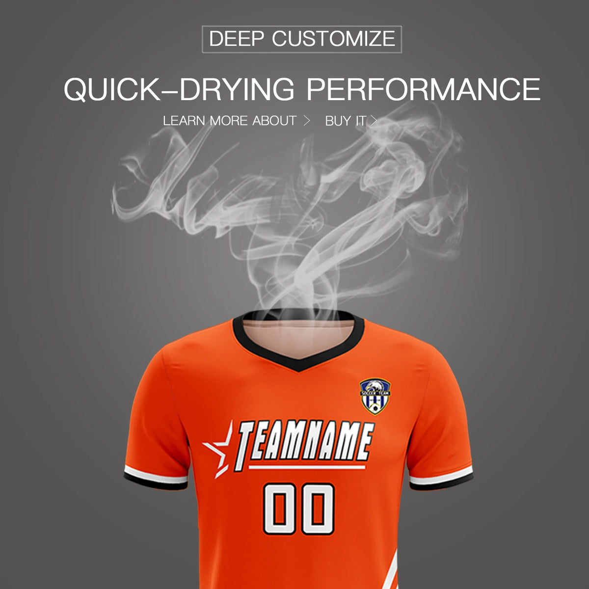 Custom Orange White-Red Gradient Fashion Sportswear Soccer Sets Jersey