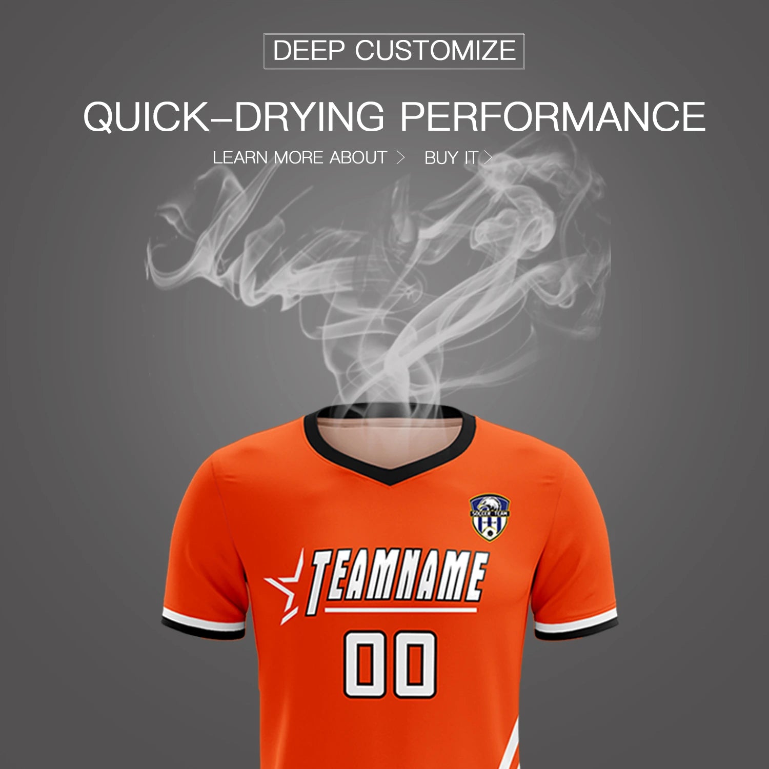 Custom Orange White-Red Gradient Fashion Sportswear Soccer Sets Jersey