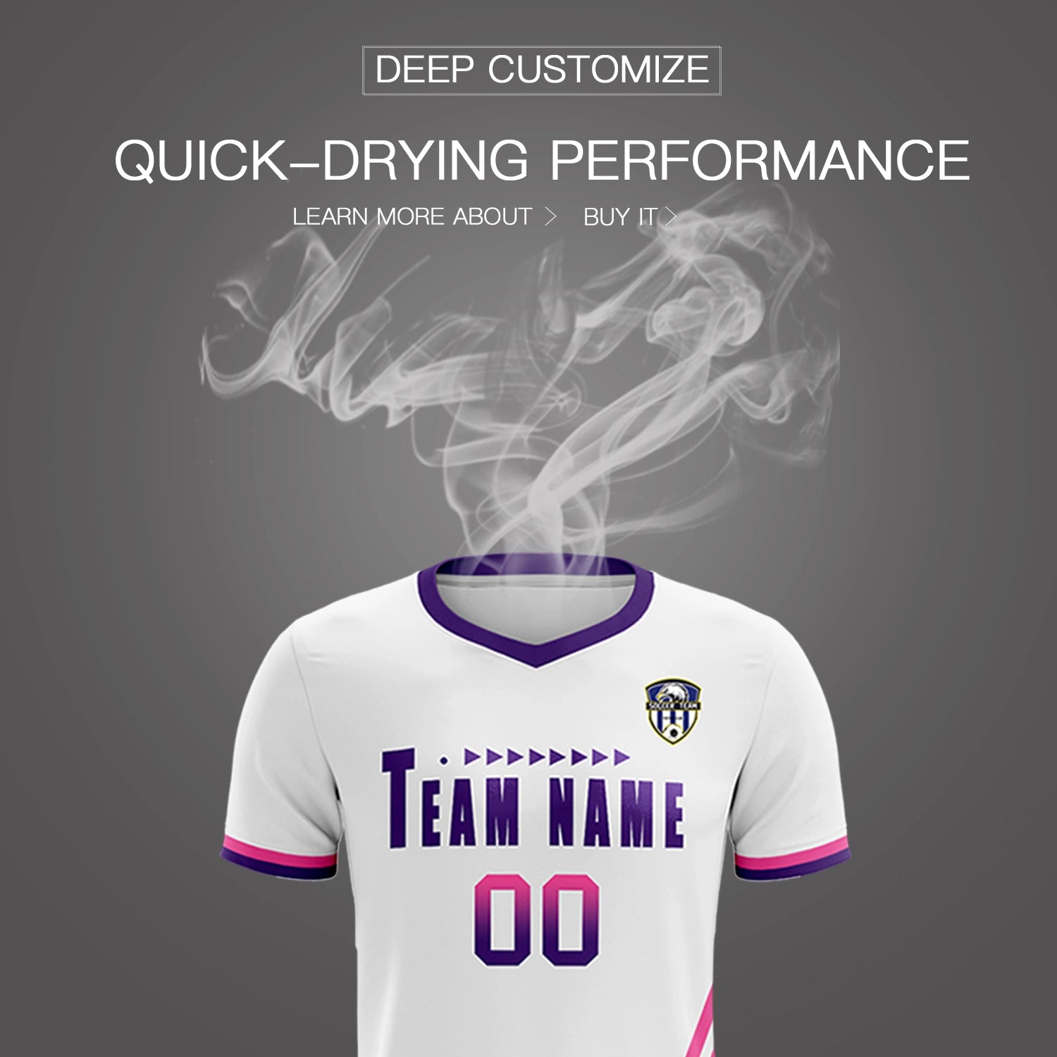 Custom White Pink-Purple Gradient Fashion Sportswear Soccer Sets Jersey