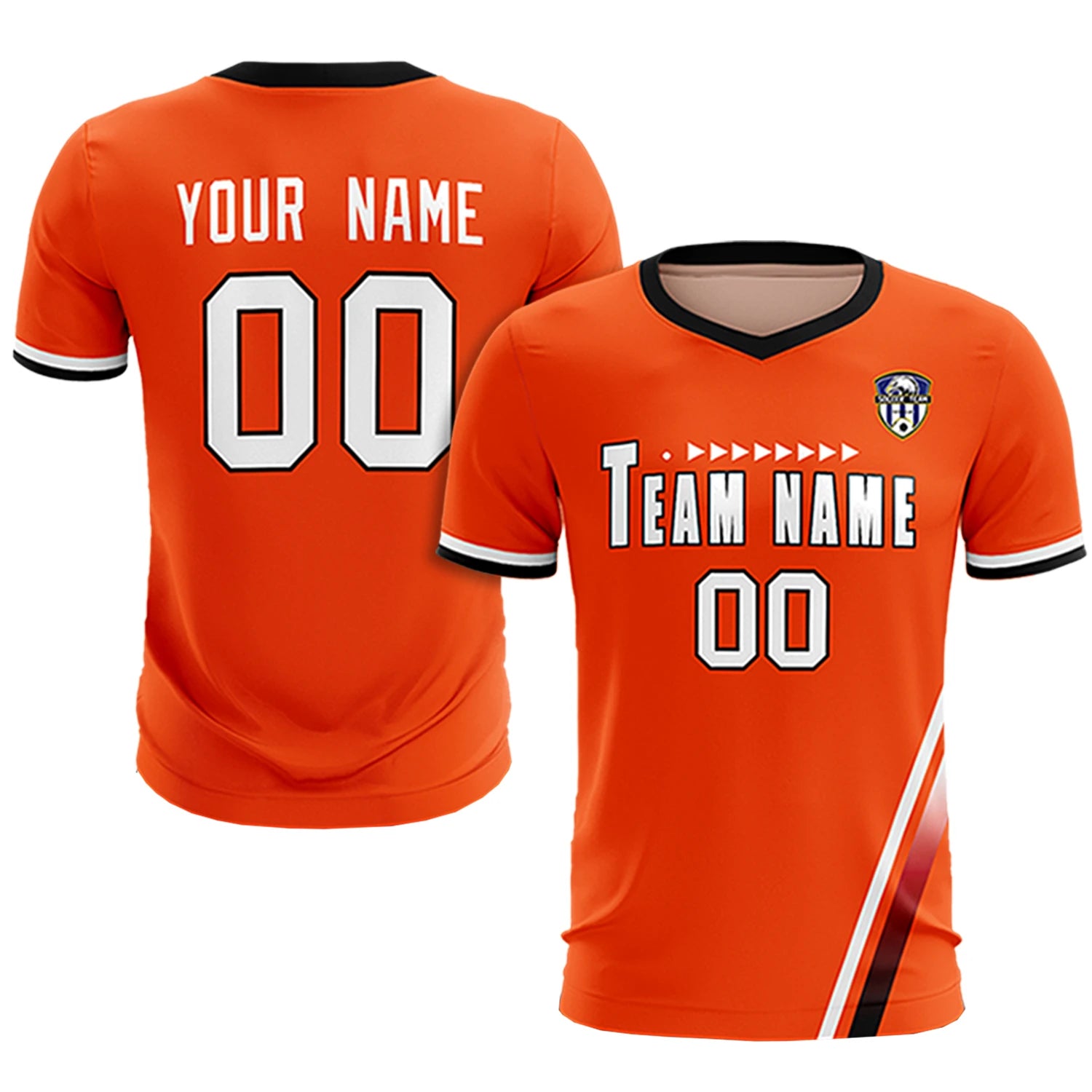 Custom Orange White-Red Gradient Fashion Sportswear Soccer Sets Jersey
