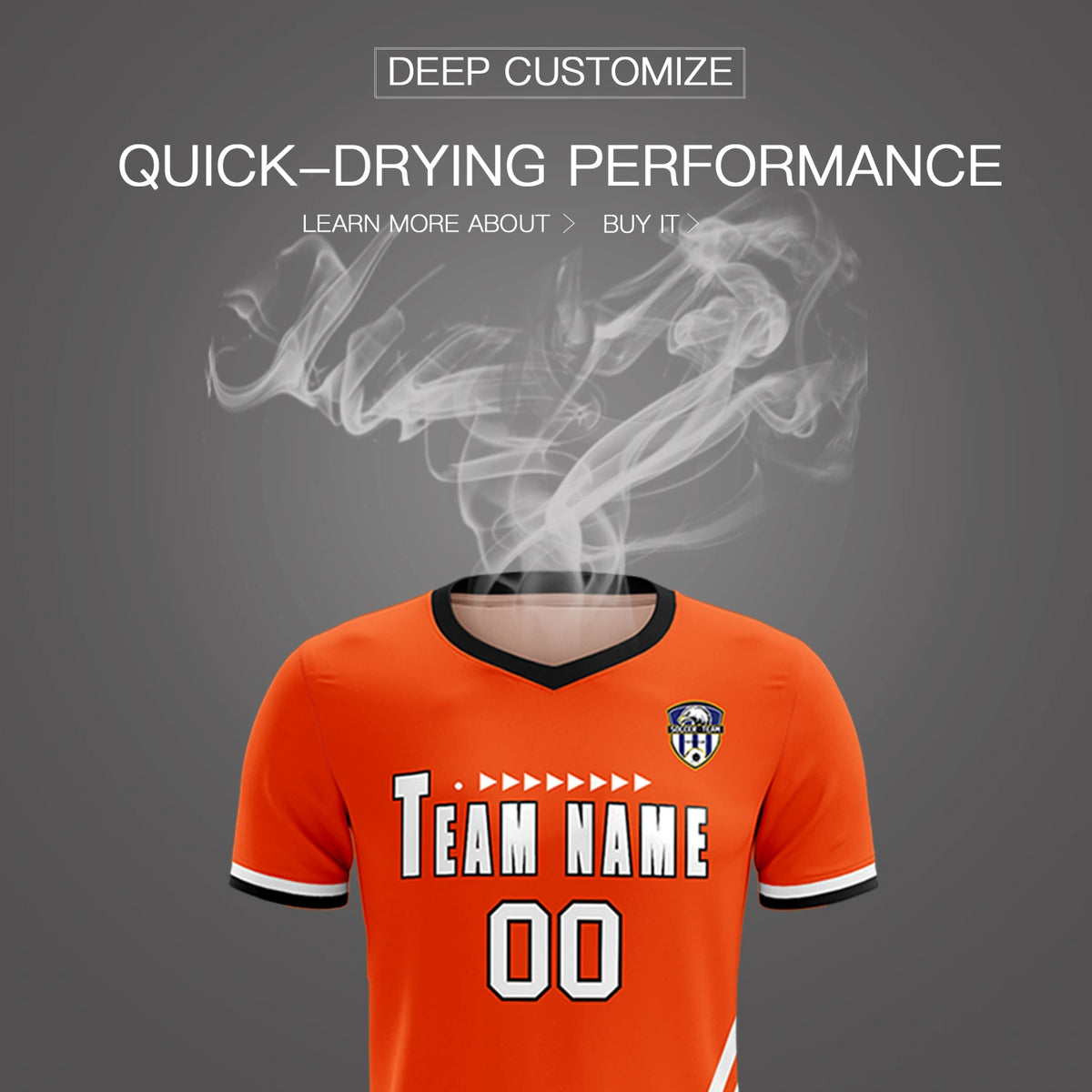 Custom Orange White-Red Gradient Fashion Sportswear Soccer Sets Jersey